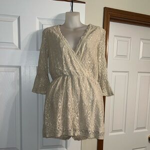 Ark & Co Beige Lace Romper